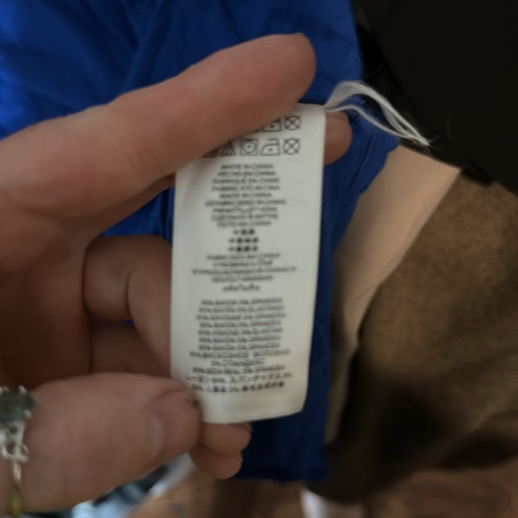 Michael Kors blue long sleeve zipper back top - Picture 6 of 6